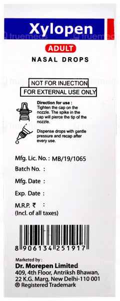 Xylopen Adult Nasal Drops 10Ml